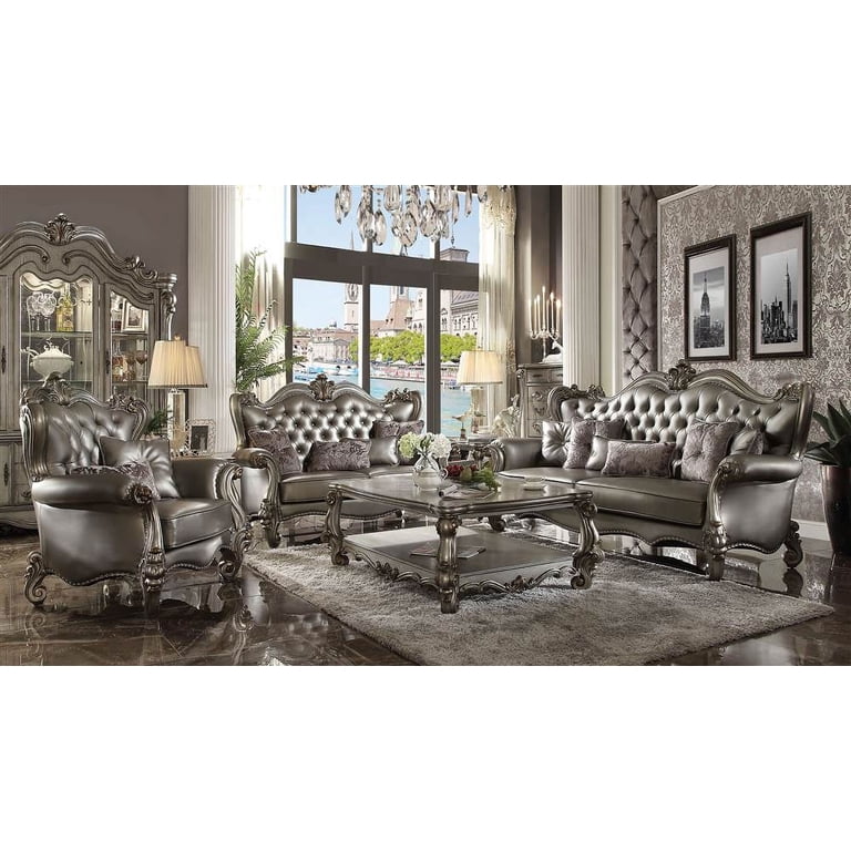 ACME Versailles Coffee Table, Antique Platinum - Walmart.com