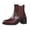 Wine, variant on Women's Pointed Toe Ankle Boots Side Zip Pull On Mid Heel Booties Casual Shoes for Work Travel Fall Winter