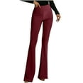thumbnail image 2 of Elvqul Womens Red Pants High Waist Casual Slacks Comfor Pants for Lady Wide Leg, 2 of 8