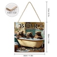 thumbnail image 2 of Bear Wash Your Paws Wood Hanging Funny Bathroom Hanging Wooden Plaque Decoration Shower Room Vintage Wood Signs for Home Decor Door Plaques for Bathroom 12x12 inches, 2 of 8