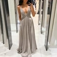 thumbnail image 4 of KaLI_store Women's Formal Dresses Womens Lace Bridesmaid Dresses Chiffon Formal Dresses Evening Gowns V-Back Wedding Guest Dresses for Women Khaki,M, 4 of 5