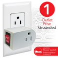 thumbnail image 2 of Elink - Grounded Wall Outlet Adapter, Illuminated Power Switch, White, 2 of 3