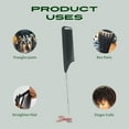 thumbnail image 2 of Carbon Fiber Rat Tail Comb with Metal End (Black), 2 of 5