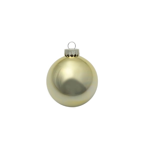 Whitehurst Shiny Finish Glass Christmas Ball Ornaments - 2.75" (70mm) - Gold - 12ct