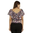 thumbnail image 4 of Moomaya Womens Printed Tops For Women Short Sleeve Flared Top Blouse, 4 of 8