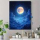 thumbnail image 4 of Qisvanset 12x16 Inch 2D Flat Framed Canvas Art, Glowing Full Moon Starry Cloud Mystical Nature Inspired Home Wall Decor, 4 of 5