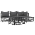thumbnail image 3 of vidaXL 5 Piece Patio Lounge Set with Cushions Anthracite Steel, 3 of 9