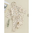 thumbnail image 3 of Bagilaanoe 3pcs Baby Girl Pants Set Toddler Long Sleeve Floral Tops + Leggings + Headband 6M 12M 18M 24M 3T Kids Fall Casual Clothes, 3 of 9