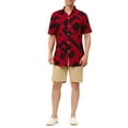 thumbnail image 2 of Lars Amadeus Men's Printed Button Down Short Sleeves Hawaiian Color Block Shirts, 2 of 6
