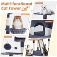 thumbnail image 2 of EDX 79" Cat Tree Tower for Indoor Cats, Multi-Level Durable Cat Climbing Tower, Large Pet House with Natural Sisal Scratching Post, Cozy Condo, Extended Platform, Basket, Kitten Toy, Dark Blue, 2 of 7
