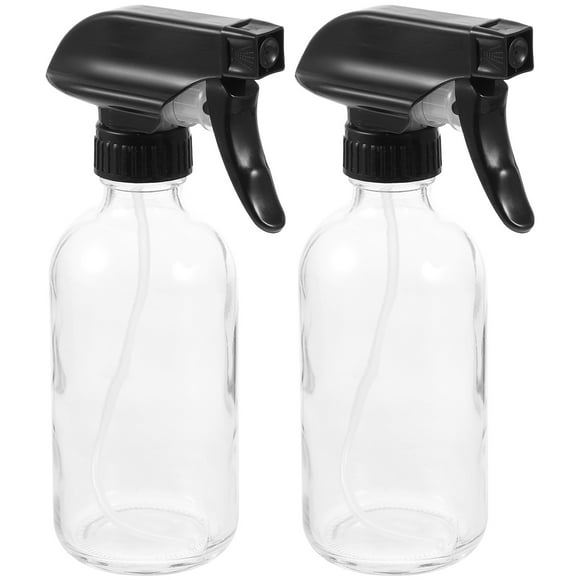 Miangastore 2pcs Hand Pressure Spray Bottle Spray Bottle Glass Spray Bottle Big Capacity Glass Bottle (250ml, Transparent)