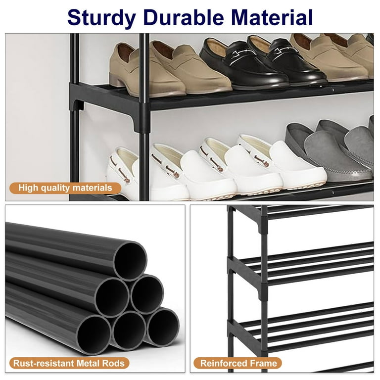 Metal 4 / 5 Shelf Shoe Rack Organizer - Large 4 / 5 Shelves Tiers