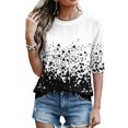 thumbnail image 4 of Domzest Womens Half Sleeve Tops Boho Floral Graphic Crew Neck Shirts Loose Fit Lightweight Dressy Casual Tunic Tops Multicolor S, 4 of 6