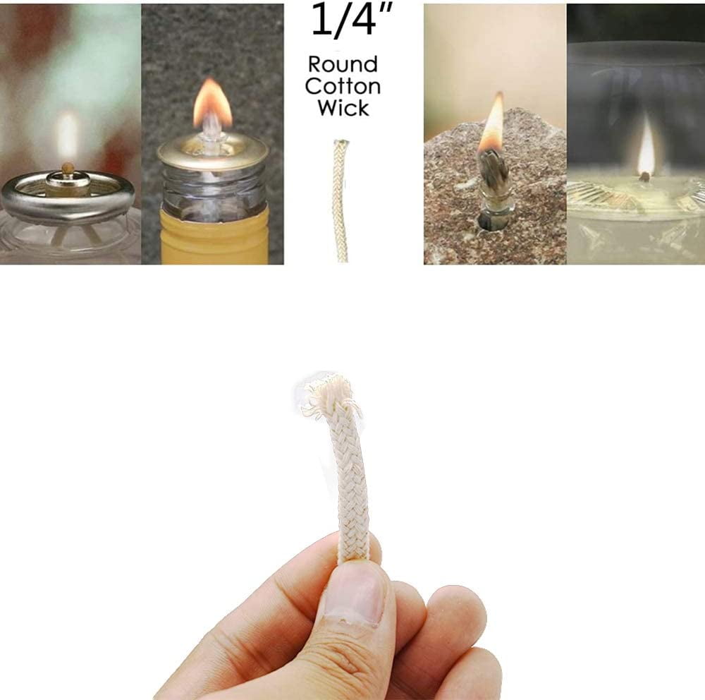 50 Pcs 1/4 Oil Lamp Wicks For Burner Round Cotton Kerosene For Burner  Replacement Candle Lamp For Burner 16cm/6 Length For Lantern Stove