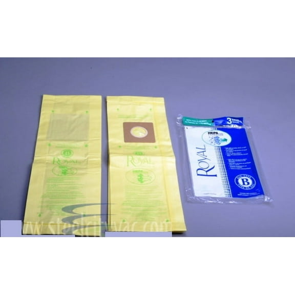 3PK, Compatible with Royal B HEPA UPRIGHT, PAPER BAGS 3871075001