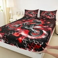 thumbnail image 3 of Homewish Dirt Bike 4 Pieces Queen Sheet Sets For Children Kids Teens,Abstract Red Honeycomb Ultra Soft Flat Sheet,Extreme Sport Queen Fitted Sheet,Breathable Home Decor, 3 of 7