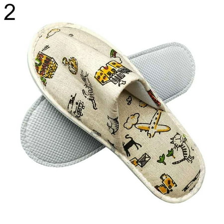 

Manshan Slippers Portable Disposable Tree Leaf Print Closed Toe Slippers Hotel Travel SPA Shoes