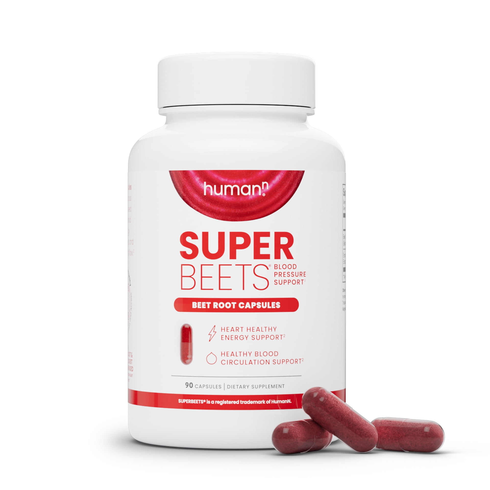 HumanN SuperBeets Beet Root Capsules - Support Healthy Blood Pressure - 90 Count