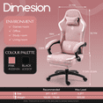 thumbnail image 3 of GOOSEA Fabric Gaming Chair with Pocket Spring Cushion, Breathable Computer Chair with Massage Lumbar Support and Footrest, High Back Office Chair for Adults,300lbs, Pink, 3 of 7