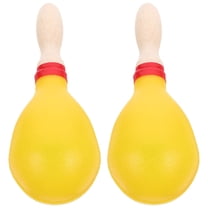 EXHUMKY 1 Pair Shaker Musical Instruments Wooden Maracas Yellow Simple and Delicate for Kids Percussion Instrument
