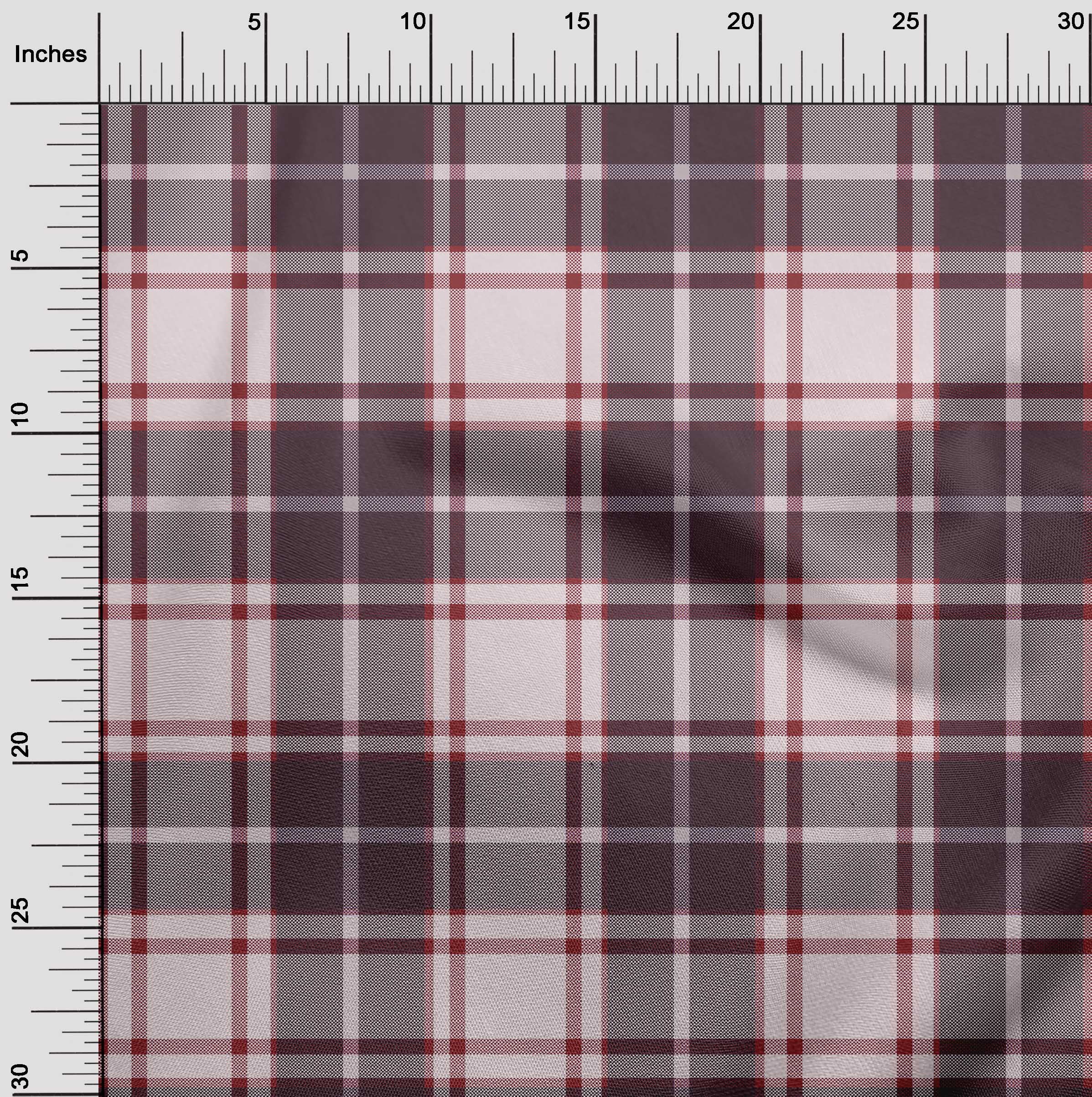 oneOone Cotton Jersey Wine Fabric Check Plaid Diy Clothing Quilting Fabric Print Fabric By Yard 58 Inch Wide