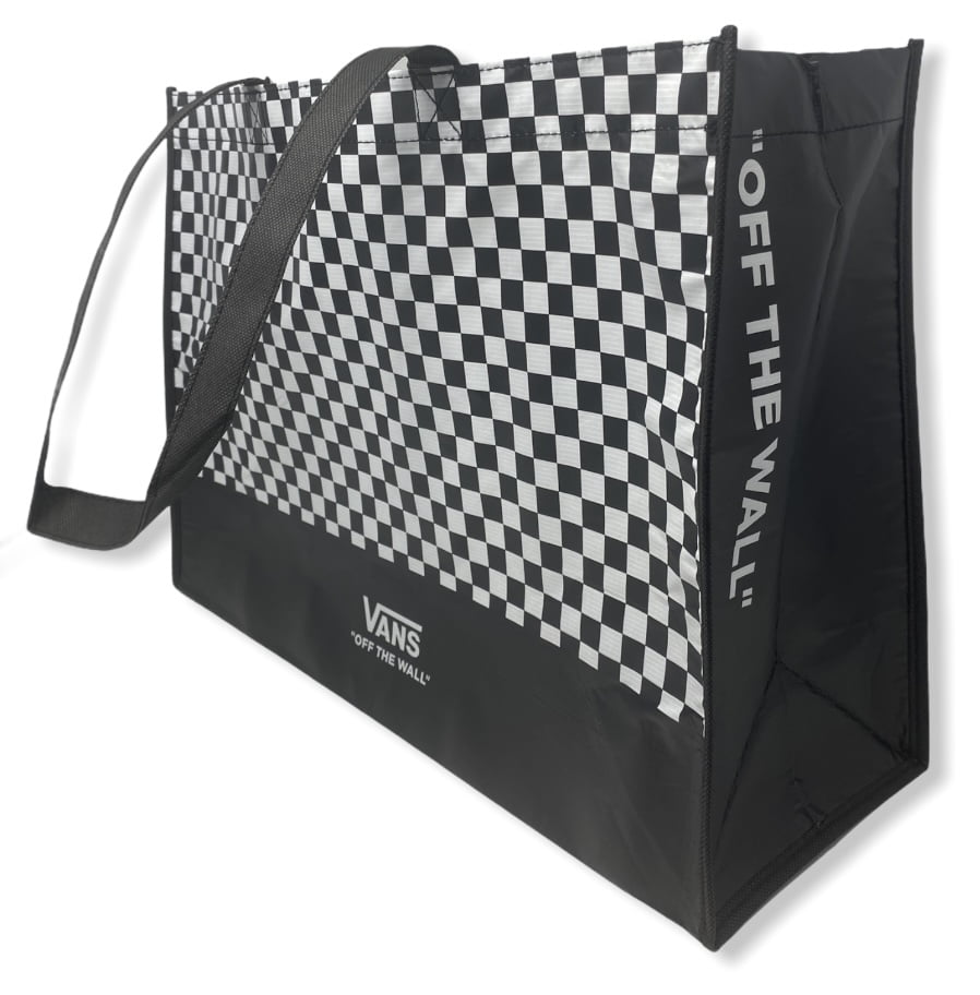 Vans Off The Wall Reusable Large Black/White Classic Checkered Shopping Tote Walmart.com