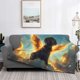 thumbnail image 2 of Balery Golden Cloud Winged Dog Manta de Franela con Dibujo, Lujo Ultra Suave y Cálido, Antipelusa y Resistente a las Arrugas para Cama, Sofá, Camping -50"x40", 2 of 6