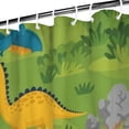 thumbnail image 3 of Dinosaurs River Volcano Green Pattern Shower Curtain 72"x84" ,Bathroom Decorative Shower Curtains Set with 12 Hooks,Modern Waterproof Washable Shower Curtain, 3 of 6