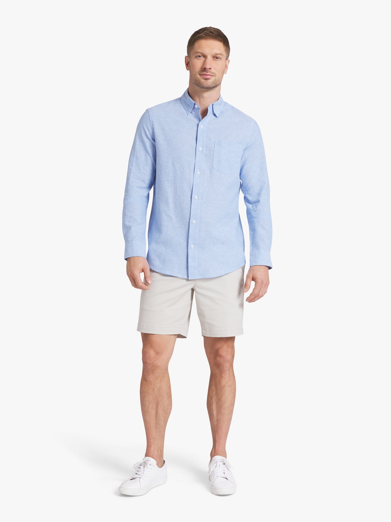 Chaps Men's & Big Men's Long Sleeve Linen Shirt, Sizes S-3XL