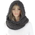 thumbnail image 2 of Cheers.US Soft Warm Beanies Hooded Scarf Female Hats Autumn Winter Women Outdoor Thick Warm Keeping Solid Color Knitted Hooded Scarf, 2 of 7
