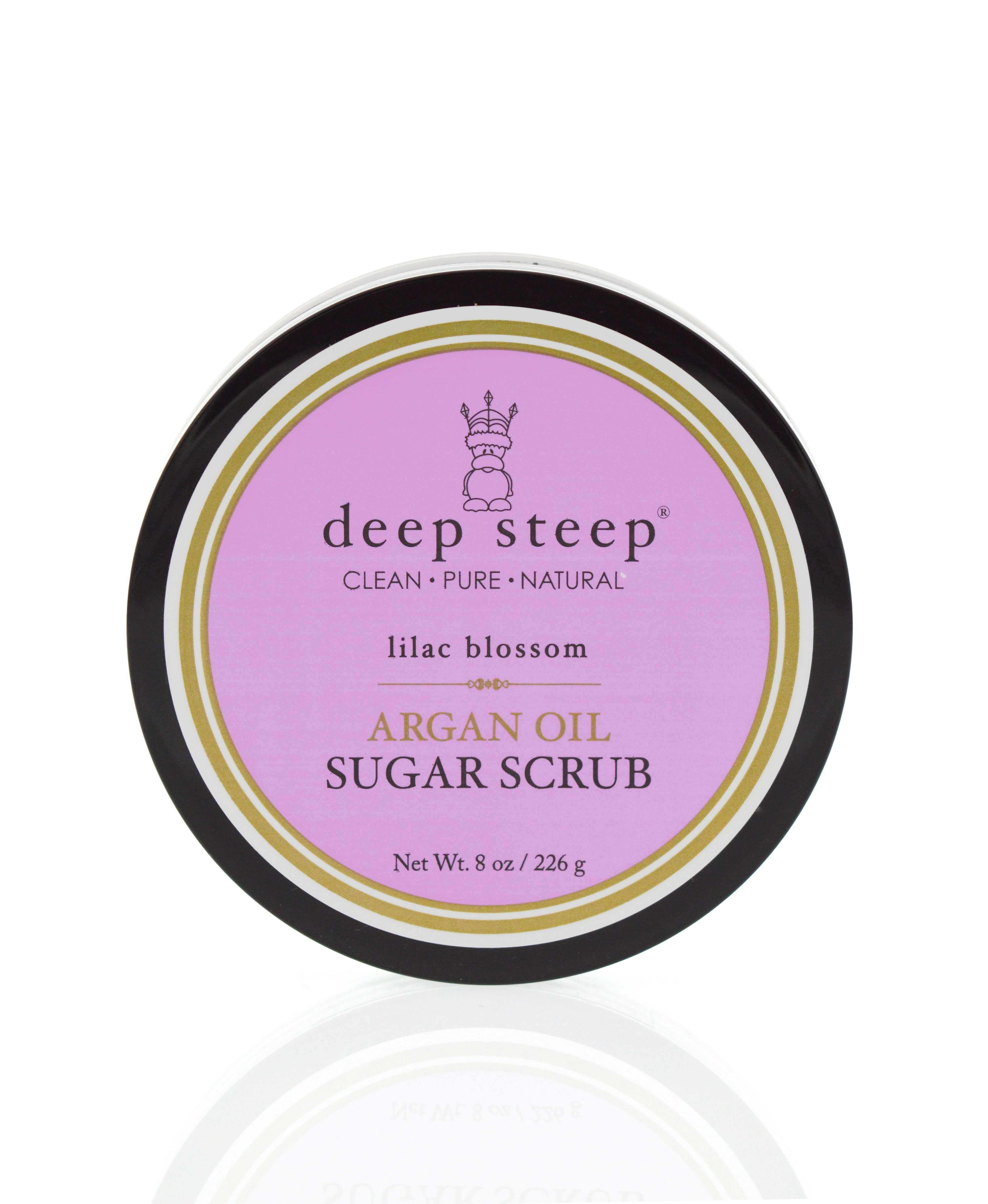 Deep Steep Argan Oil Sugar Scrub, Lilac Blossom, 8 Oz