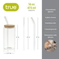 thumbnail image 3 of True Everyday Glass Cups for Cocktails, Iced Coffee, Beer, Juice, Set of 4, 3 of 8