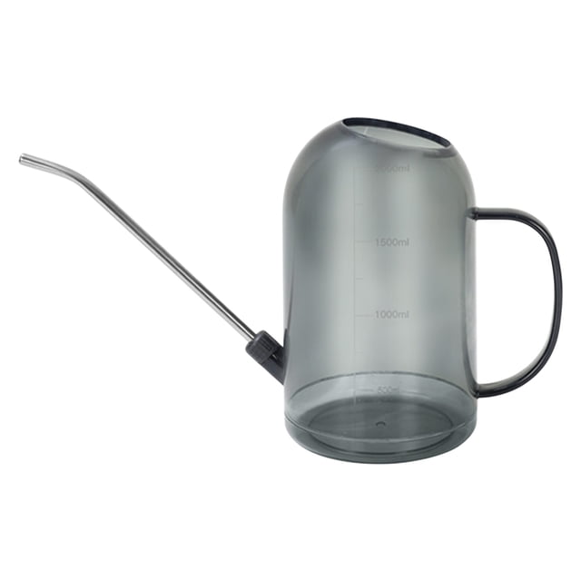 Regadera de acero inoxidable de 2 litros con boquilla larga para interiores y exteriores. Maceta de jardín de gran capacidad con cabezal rociador extraíble para plantas en maceta, flores y plantas.