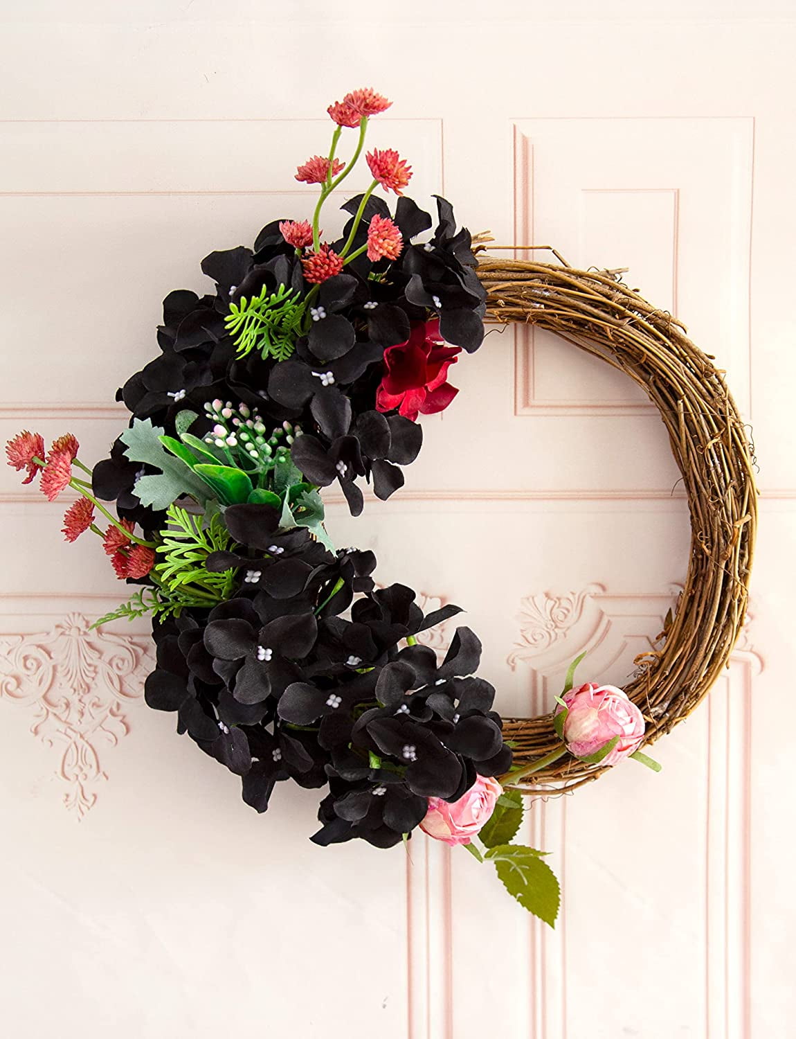 Silk Hydrangea Artificial Flowers Heads with Stems for Wedding Home Decor Pack of 6 (Purple)