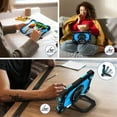 thumbnail image 3 of SaniMore Case for Samsung Galaxy Tab A7 Lite 8.7 inch 2021 Model (SM-T220/T225), Shockproof Shoulder Strap 360° Rotating Handle Bracket Pencil Holder Tri-layer Hybird Anti-drop Kids Shell, Black+Blue, 3 of 9