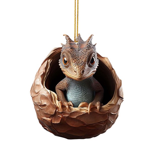 Adornos colgantes de árbol de dragón para bebé de Navidad, recuerdos de fiesta de acrílico (E)