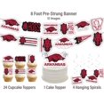 thumbnail image 3 of Suministros De Fiesta De La Universidad De Arkansas Para Regalo De Cumpleaños De Fútbol, ​​Pancarta Y Decoración Para Tartas (42 Piezas) (Arkansas Razorbacks), 3 of 5