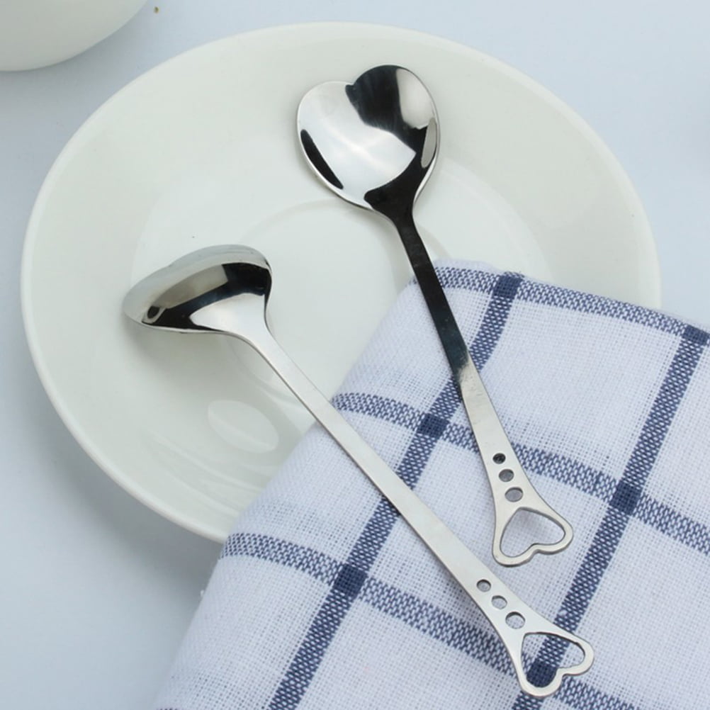 Heart Shaped Dessert Spoon Tea Coffee Spoon Mixer Flatware Kitchen Restaurant G 