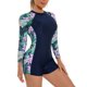 thumbnail image 3 of Augper Women's Oversize Zipper Sports Swimwear Conservative Panel Color Sunscreen Swimwear Diving Suit Surfing Suit, 3 of 5