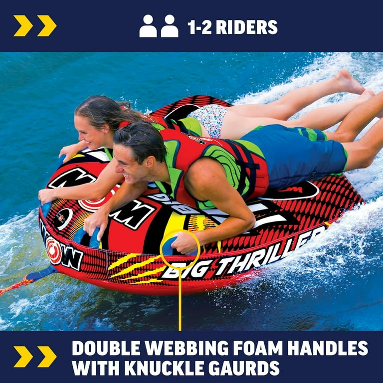 WOW Watersports Big Thriller 2 Person Inflatable Towable Tube for