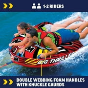 أنبوب سطح السفينة WOW Sports Big Thriller - 1-2 شخص، سعة 340 رطلاً، أنبوب قارب قابل للنفخ