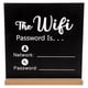 thumbnail image 1 of Letrero de contraseña WiFi de madera para mesa, con base de madera, ideal para decoración de centros de mesa de hotel, oficina y hogar., 1 of 7