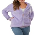 thumbnail image 1 of Womens Full Zip Up Sherpa Hoodie Fuzzy Fleece Jacket Oversized Fluffy Coat with Pockets, 1 of 9