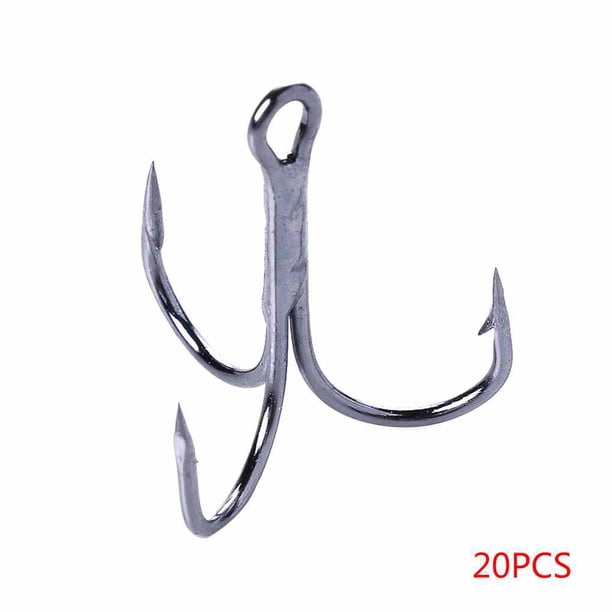 Soidarity 20 piezas 3 garras 4 #6 #8 #10 # anzuelos de pesca volcados de Metal de curva redonda fuerte y afilada para atún al aire libre Triple púas de Pescar Nº 1 4 Soidarity HW4658-01