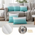 thumbnail image 6 of Aqua White Gradient Pillow Covers 2 Pack Abstract Ombre Texture Modern Art Pillowcase Waterproof Outdoor Throw Pillow Cover for Patio Garden Square Cushion 16”x16”, 6 of 9
