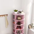 thumbnail image 3 of Glavbiku 360° Rotating Shoe Rack Tower,6-Tiers Shoe Organizer for Entryway,Spinning Storage,Pink, 3 of 10