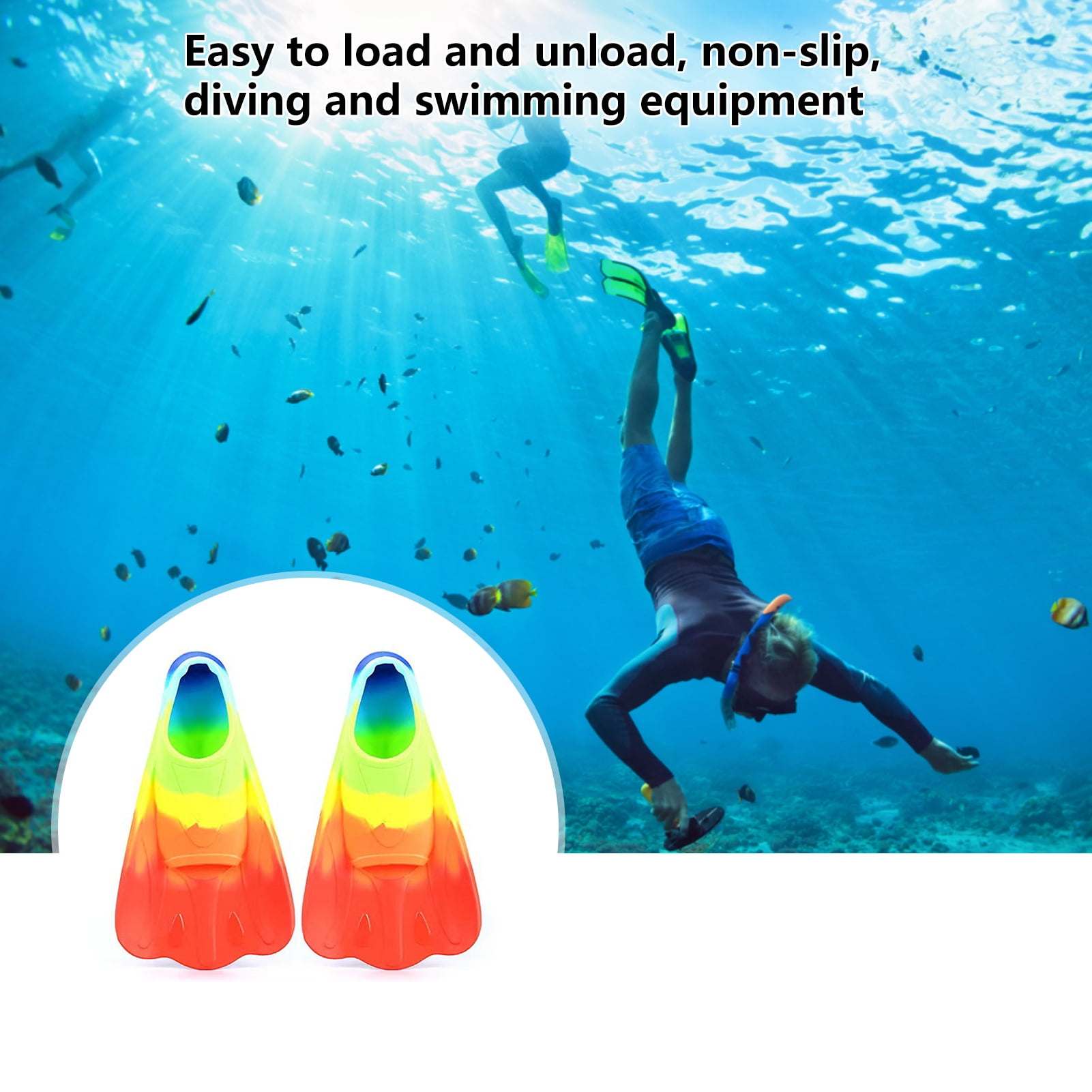 UDIYO 1 Pair Swim Fins Comfortable Nonslip Ergonomics Professional Auxiliary Training Silicone