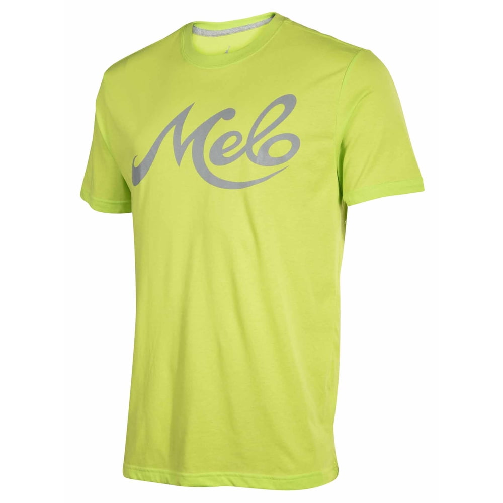 white and neon green nike shirt