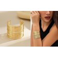 thumbnail image 5 of 3PCS Chunky Gold Cuff Bracelets for Women Gold Statement Bangle Bracelets Set Arm Cuff Upper Arm Punk Jewelry, 5 of 9