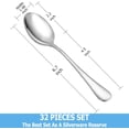 thumbnail image 2 of 32 Pcs Teaspoons Set, Food Grade Stainless Steel Tea Spoons, Durable Small Spoons, Metal Dessert Spoon, Spoon Silverware for Home, Kitchen or Restaurant, Mirror Polished & Dishwasher Safe, 6.7-Inch, 2 of 7